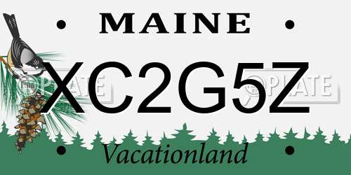 XC2G5Z Maine License Plate