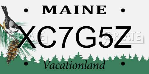 XC7G5Z Maine License Plate