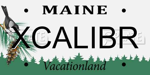 XCALIBR Maine License Plate