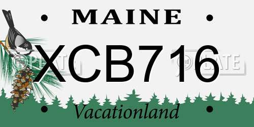 XCB716 Maine License Plate