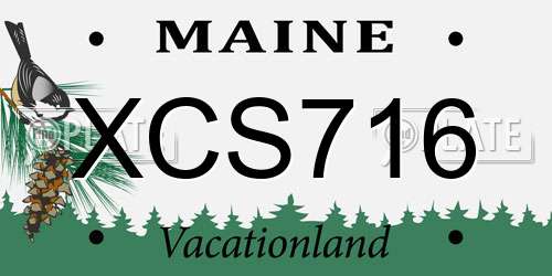 XCS716 Maine License Plate