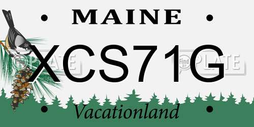 XCS71G Maine License Plate