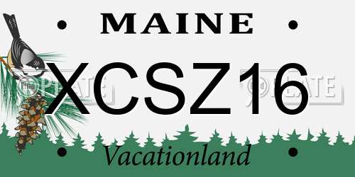 XCSZ16 Maine License Plate