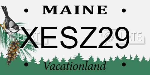 XESZ29 Maine License Plate
