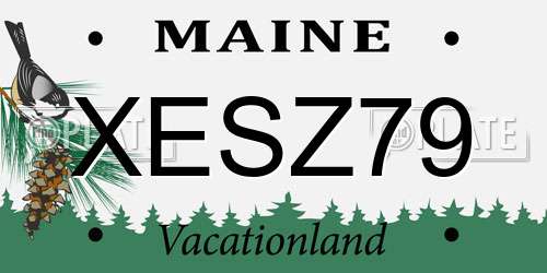 XESZ79 Maine License Plate