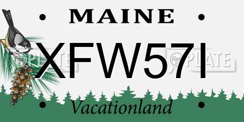 XFW57I Maine License Plate