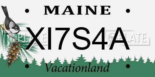 XI7S4A Maine License Plate