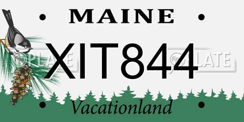 XIT844 Maine License Plate