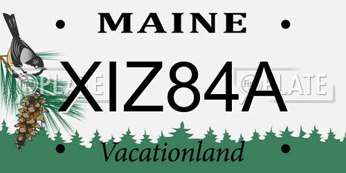 XIZ84A Maine License Plate