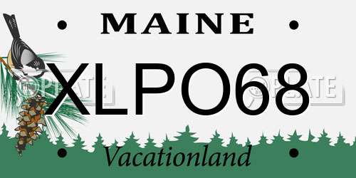 XLPO68 Maine License Plate
