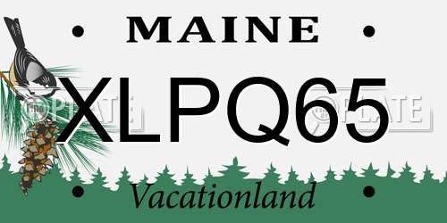 XLPQ65 Maine License Plate