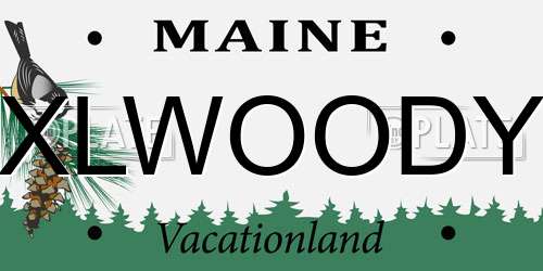XLWOODY Maine License Plate