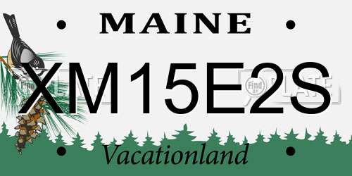 XM15E2S Maine License Plate