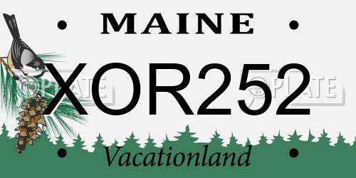 XOR252 Maine License Plate