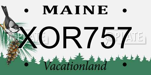 XOR757 Maine License Plate