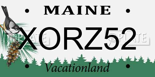 XORZ52 Maine License Plate