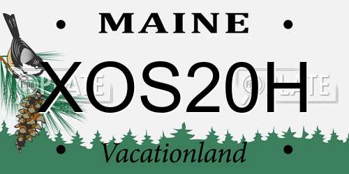 XOS20H Maine License Plate