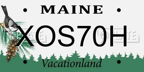 XOS70H Maine License Plate