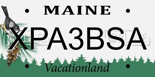 XPA3BSA Maine License Plate