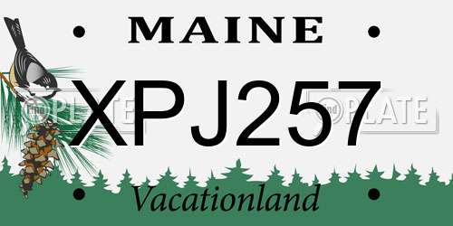 XPJ257 Maine License Plate