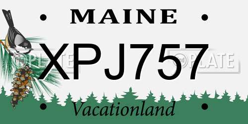 XPJ757 Maine License Plate