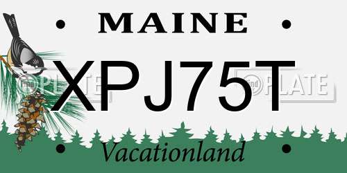 XPJ75T Maine License Plate