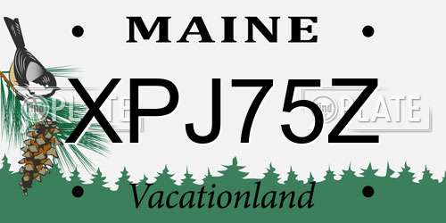XPJ75Z Maine License Plate