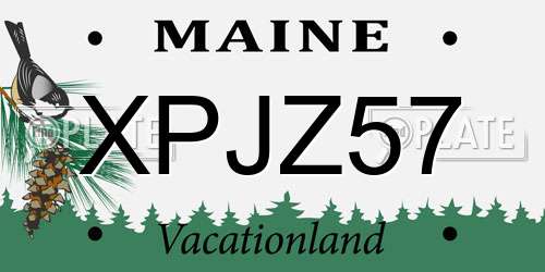 XPJZ57 Maine License Plate