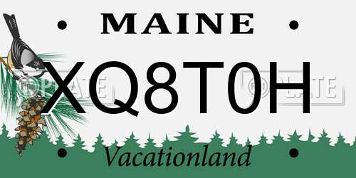 XQ8T0H Maine License Plate