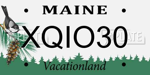 XQIO30 Maine License Plate