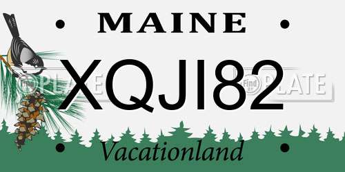 XQJI82 Maine License Plate