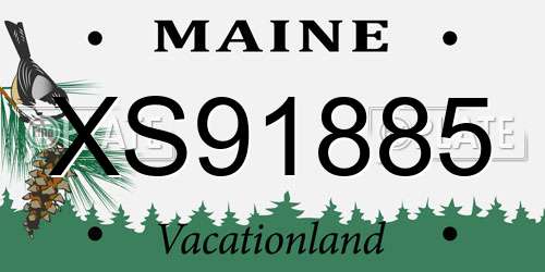 XS91885 Maine License Plate