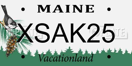 XSAK25 Maine License Plate
