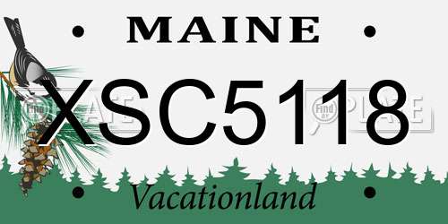 XSC5118 Maine License Plate