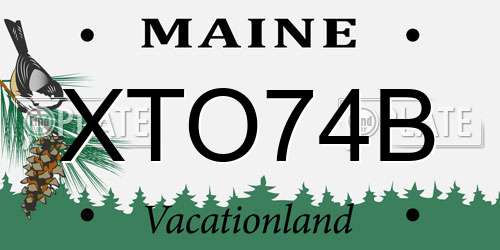 XTO74B Maine License Plate