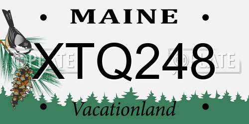 XTQ248 Maine License Plate