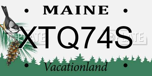XTQ74S Maine License Plate