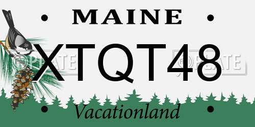 XTQT48 Maine License Plate