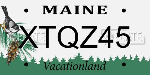 XTQZ45 Maine License Plate