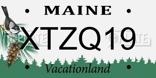 XTZQ19 Maine License Plate