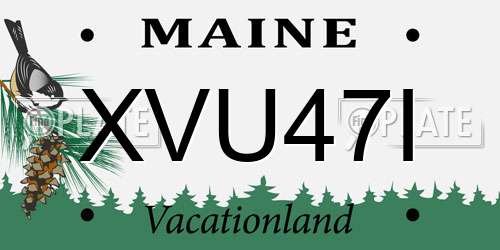 XVU47I Maine License Plate