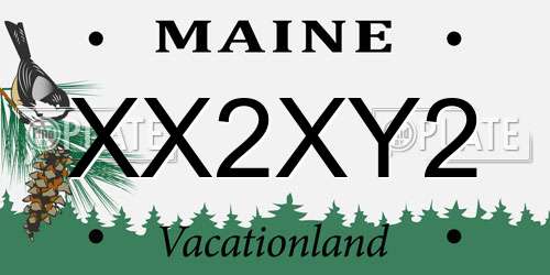 XX2XY2 Maine License Plate