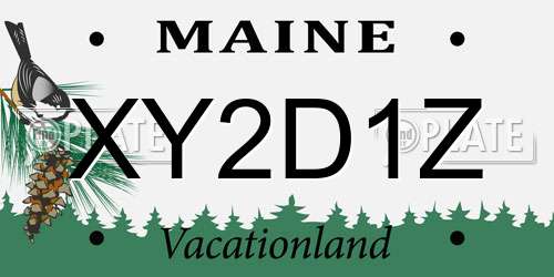 XY2D1Z Maine License Plate