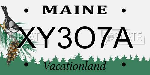 XY3O7A Maine License Plate