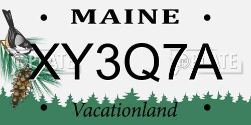 XY3Q7A Maine License Plate