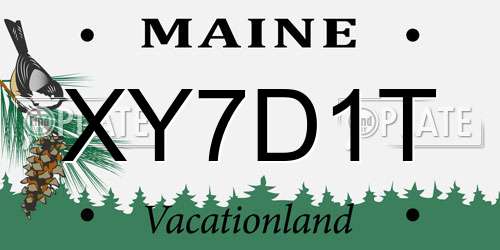 XY7D1T Maine License Plate