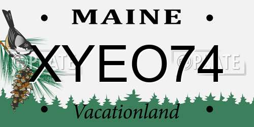 XYEO74 Maine License Plate