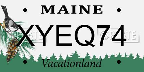 XYEQ74 Maine License Plate