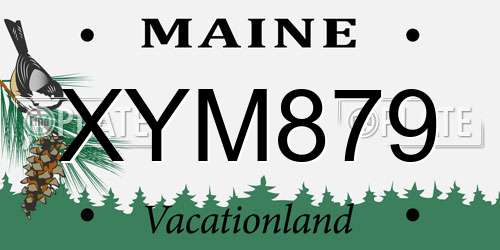 XYM879 Maine License Plate