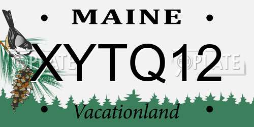 XYTQ12 Maine License Plate